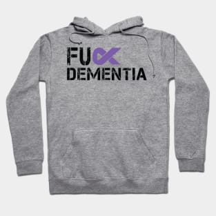 Fuck Dementia Awareness Gift Purple Ribbon Support Warrior Hoodie